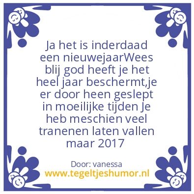 Tegeltje: nieuwjaar