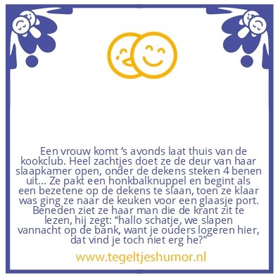Tegeltje: Laat thuis