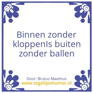 Tegeltje: Klop klop
