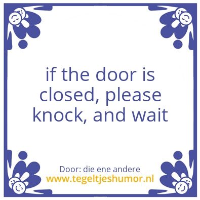 Tegeltje: please knock