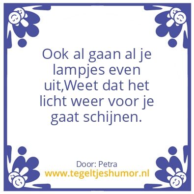 Tegeltje: Lampjes