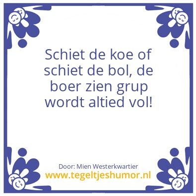 Tegeltje: Koe of bol