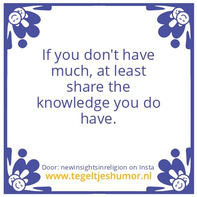Tegeltje: share the knowledge you have