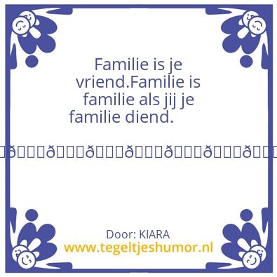 Tegeltje: Familie