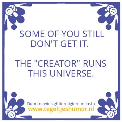 Tegeltje: “CREATOR”