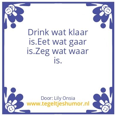 Tegeltje: eten en drinken.