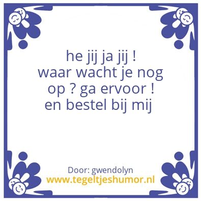 Tegeltje: bestellen