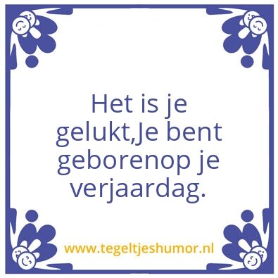 Tegeltje: verjaardag