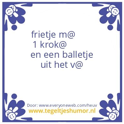 Tegeltje: @