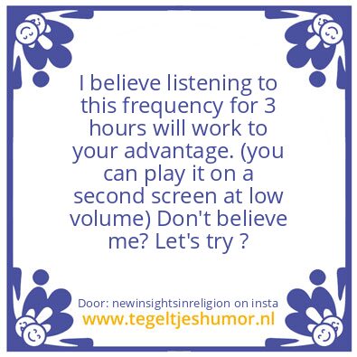 Tegeltje: 100% Pure Schumann Resonance