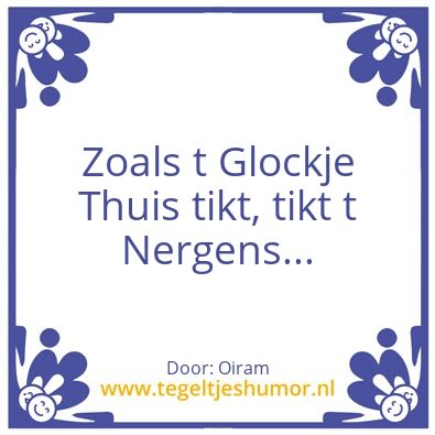 Tegeltje: avond glock