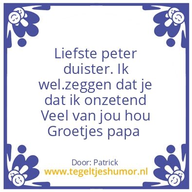 Tegeltje: voor mijn zoon