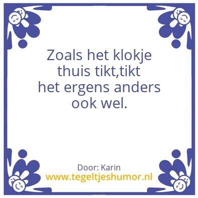 Tegeltje: Klokje