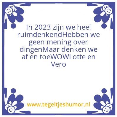 Tegeltje: 2023