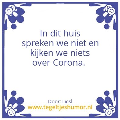Tegeltje: Corona