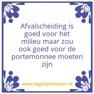 Tegeltje: Afval