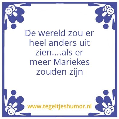 Tegeltje: Marieke