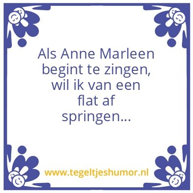 Tegeltje: Anne Marleen