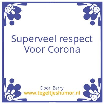 Tegeltje: Corona