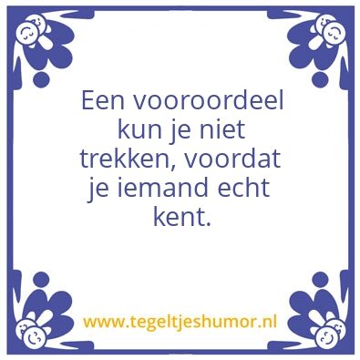 Tegeltje: Vooroordelen