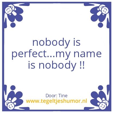 Tegeltje: nobody