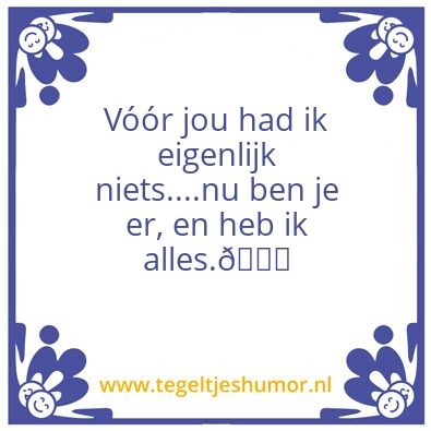 Tegeltje: O