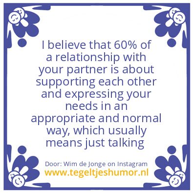 Tegeltje: Being in a relationship.