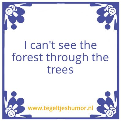 Tegeltje: I can’t see the forest for the