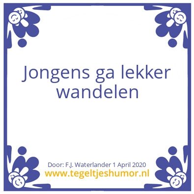 Tegeltje: Wandelen